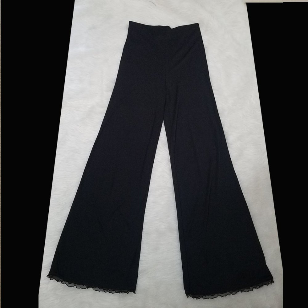 Valentino Miss V Crepe Black Wide Leg Slacks, 8
